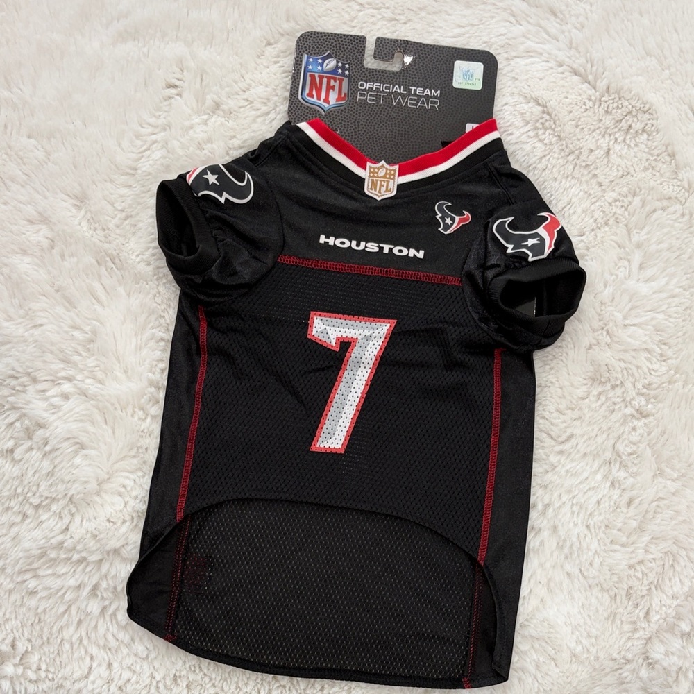 NFL Houston Texans Black Pet Jersey,Size L - Picture 13 of 16
